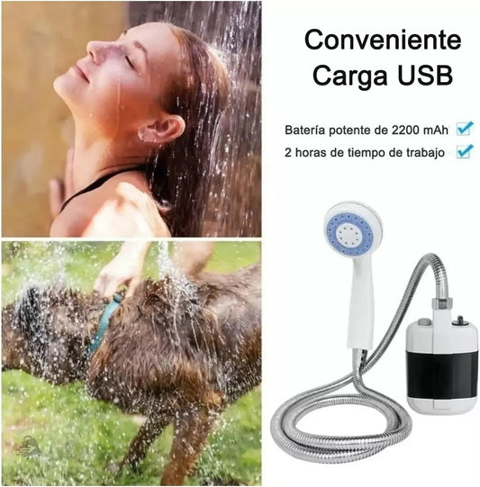 Doccia Portatile da 1,5 m: Pompa Elettrica Wireless Ricaricabile USB per Campeggio, Pulizia Auto e Animali Domestici